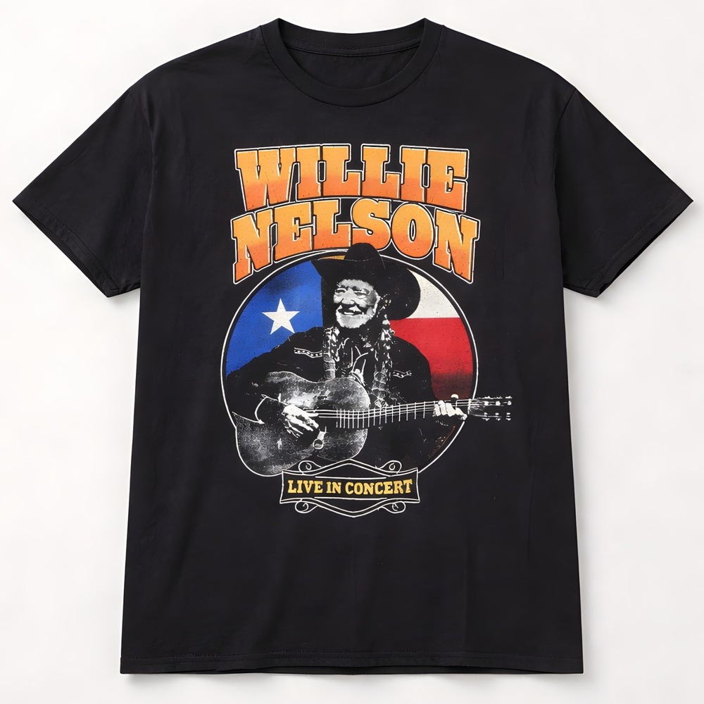 Willie Nelson 2024 Tour 100% Cotton Concert T-shirt Merchandise‎ - Size Medium